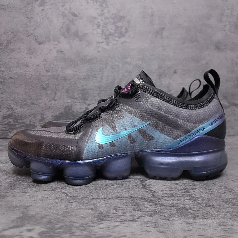 NIKE Air Vapormax 2019 Throwback Future Shoes GS Kids 7Y Womens‎ 8.5 Grey Blue